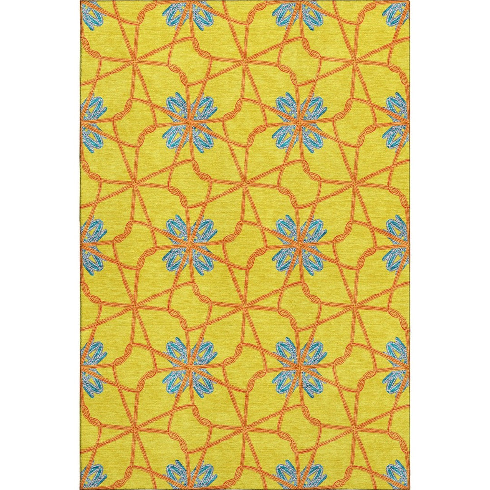 HomeRoots 8' X 10' Vibrant Geometric Area Rug - Washable, Stain-Resistant, UV Protected for Busy Homes 675952