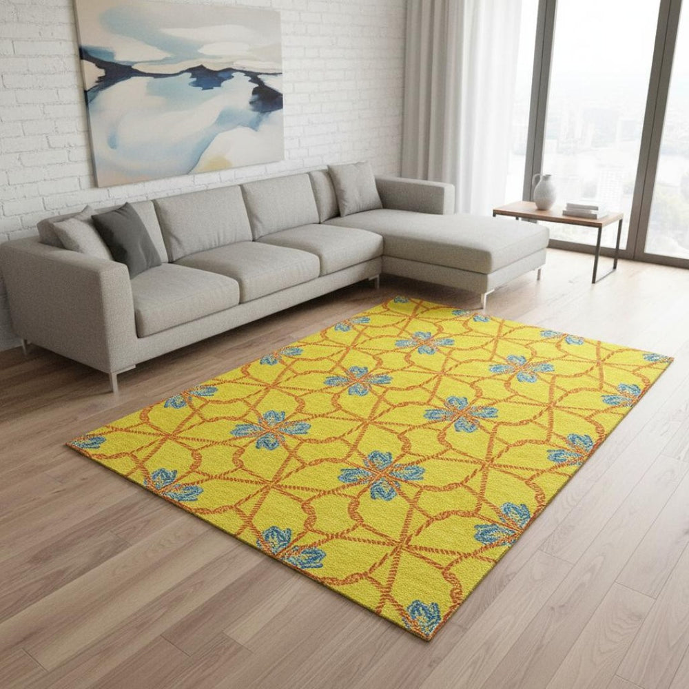 HomeRoots 9' X 12' Vibrant Geometric Washable Area Rug with UV Protection - Perfect for Busy Homes & Kids! 675953