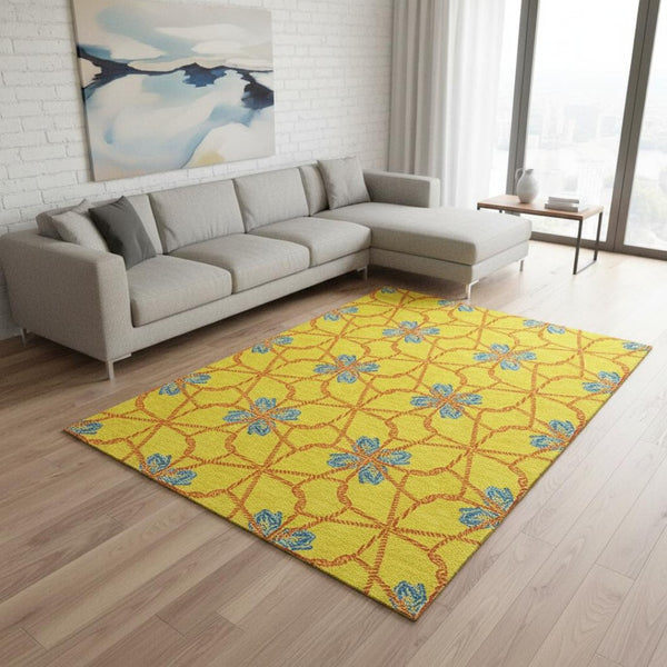HomeRoots 9' X 12' Vibrant Geometric Washable Area Rug with UV Protection - Perfect for Busy Homes & Kids! 675953