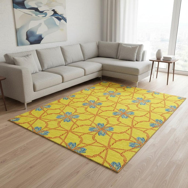 HomeRoots 10' X 14' Vibrant Geometric Washable Area Rug with UV Protection - Perfect for Kids & Pets! 675954