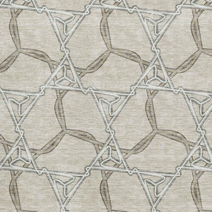 HomeRoots 5' X 8' Beige Ivory Taupe Geometric Washable Area Rug - Stylish, Durable, UV Protected for Homes 675956