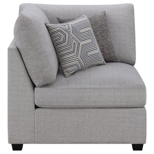 English Elm Austin Grey Cushion Back Corner Chair With Pillows - Stylish, Durable Accent For Modern Living Spaces B062P357794