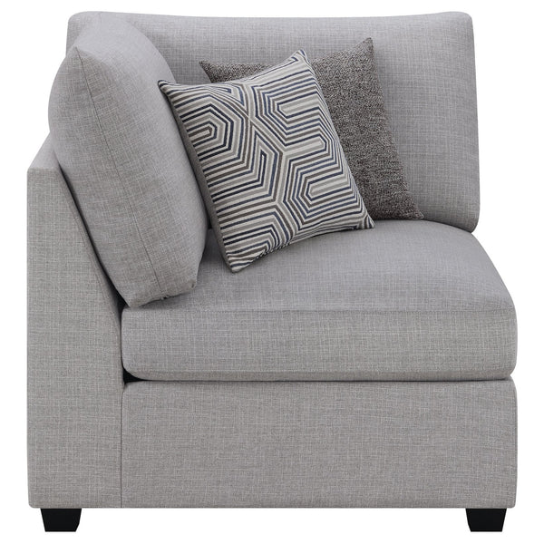 English Elm Austin Grey Cushion Back Corner Chair With Pillows - Stylish, Durable Accent For Modern Living Spaces B062P357794