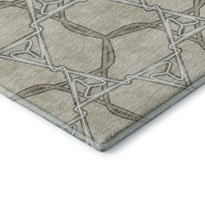 HomeRoots 8' X 10' Washable Area Rug in Beige, Ivory, Taupe – Stylish, Durable, Stain-Resistant, UV Protected! 675958
