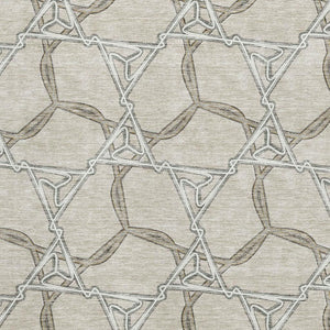 HomeRoots 8' X 10' Washable Area Rug in Beige, Ivory, Taupe – Stylish, Durable, Stain-Resistant, UV Protected! 675958