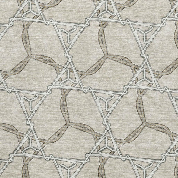 HomeRoots 8' X 10' Washable Area Rug in Beige, Ivory, Taupe – Stylish, Durable, Stain-Resistant, UV Protected! 675958