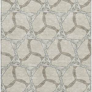 HomeRoots 8' X 10' Washable Area Rug in Beige, Ivory, Taupe – Stylish, Durable, Stain-Resistant, UV Protected! 675958