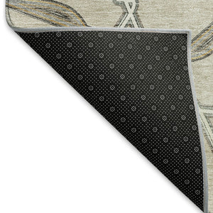HomeRoots 9' X 12' Beige Ivory Taupe Geometric Washable Area Rug – Stain-Resistant, UV Protected, Modern Elegance 675959