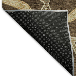 HomeRoots 10' Geometric Brown & Beige Washable Area Rug – Durable, Stain-Resistant, UV Protected Design! 675972