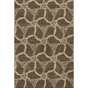 HomeRoots 10' Geometric Brown & Beige Washable Area Rug – Durable, Stain-Resistant, UV Protected Design! 675972