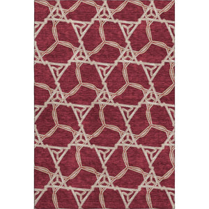 HomeRoots 8' X 10' Stylish Burgundy & Gray Geometric Area Rug – Washable, UV-Protected & Stain Resistant! 675976