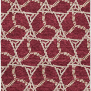 HomeRoots 9' X 12' Burgundy and Gray Geometric Area Rug - Washable, UV Protected, Kid & Pet Friendly Design! 675977