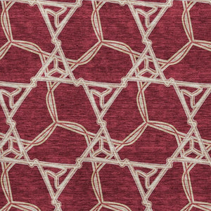 HomeRoots 10' X 14' Burgundy & Gray Geometric Washable Area Rug with UV Protection for Modern Homes 675978