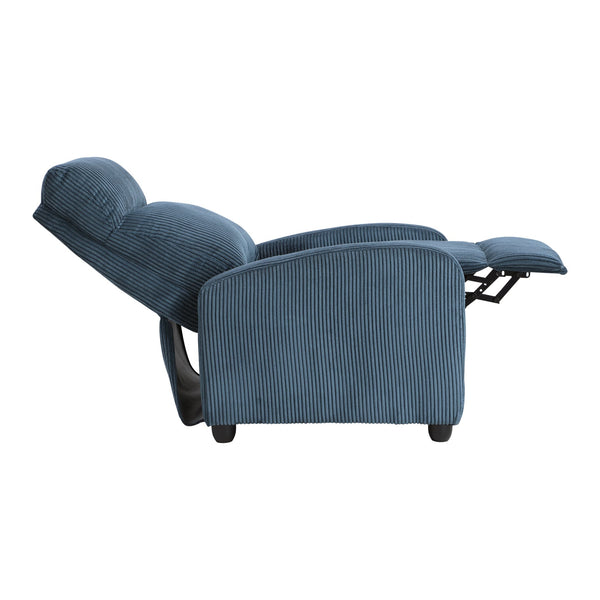 English Elm Modern Parsons Push Back Recliner Chair in Soft Corduroy Fabric — Sleek Comfortable Living Room Lounger with Solid Wood Frame and Easy Recline Mechanism Blue 30 L x 27 W x 21.5 H B011P395851