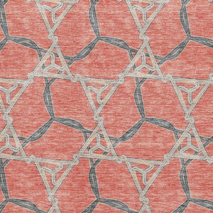 HomeRoots 5' X 8' Coral Beige Taupe Geometric Area Rug - Durable, Washable, UV-Protected for Modern Homes 675986