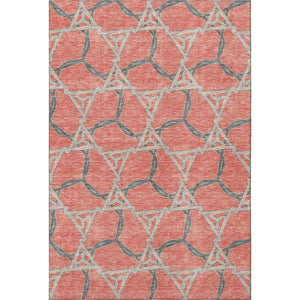 HomeRoots 9' X 12' Coral Beige Taupe Geometric Area Rug - Durable, Stain-Resistant, UV Protected for Style 675989