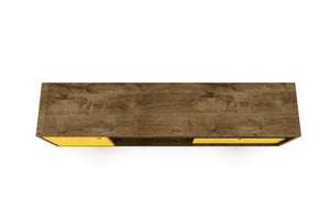 English Elm Liberty 71" Mid-Century TV Stand with Splayed Solid Wood Legs, Wire Management & Storage Drawer Brown+Yellow B365P398357