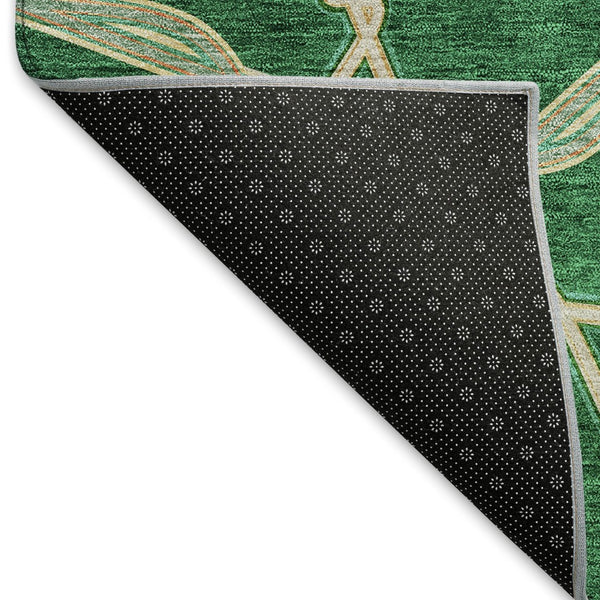 HomeRoots 8' X 10' Modern Emerald Gray & Beige Geometric Washable Area Rug with UV Protection & Soft Touch 675994