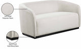 Mylah Beige Polyester Fabric Loveseat 675Beige-L Meridian Furniture