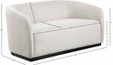 Mylah Beige Polyester Fabric Loveseat 675Beige-L Meridian Furniture