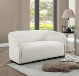 Mylah Beige Polyester Fabric Loveseat 675Beige-L Meridian Furniture