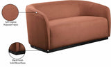 Mylah Cognac Polyester Fabric Loveseat 675Cognac-L Meridian Furniture