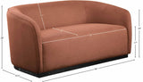 Mylah Cognac Polyester Fabric Loveseat 675Cognac-L Meridian Furniture