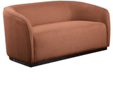 Mylah Cognac Polyester Fabric Loveseat 675Cognac-L Meridian Furniture