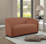 Mylah Cognac Polyester Fabric Loveseat 675Cognac-L Meridian Furniture