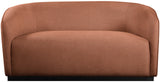 Mylah Cognac Polyester Fabric Loveseat 675Cognac-L Meridian Furniture