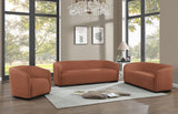 Mylah Cognac Polyester Fabric Loveseat 675Cognac-L Meridian Furniture