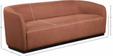 Mylah Cognac Polyester Fabric Sofa 675Cognac-S Meridian Furniture