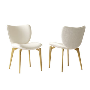 English Elm Set Of 2 Elegant Pu Leather Dining Chairs With Gold-Plated Steel Legs For Modern Home Décor W509P375683-GIGA