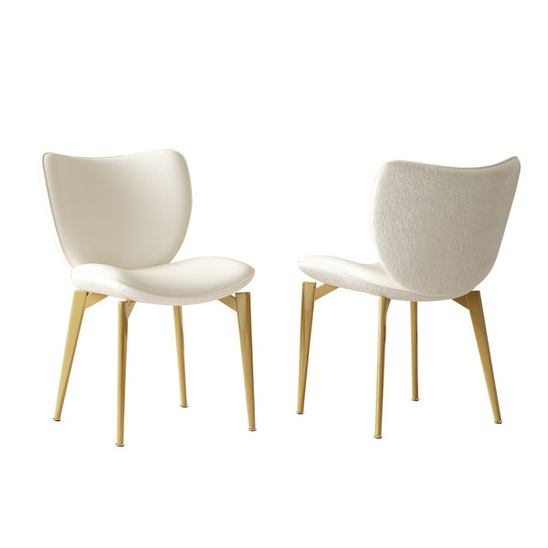 English Elm Set Of 2 Elegant Pu Leather Dining Chairs With Gold-Plated Steel Legs For Modern Home Décor W509P375683-GIGA