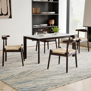 English Elm Weave Dining Chairs Set Of 2 - Mid-Century Modern Oak Frame With Handwoven Seats For Any Space T3623P371951-GIGA