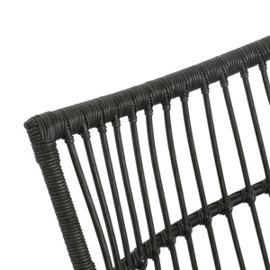 English Elm Christopher Knight Home® - ELAINE Wicker High Back Chair & Cage Side Table Set in Grey — PE Rattan, Water-Resistant Cushions, Retro Papasan Base (2-Piece) N775P188543G