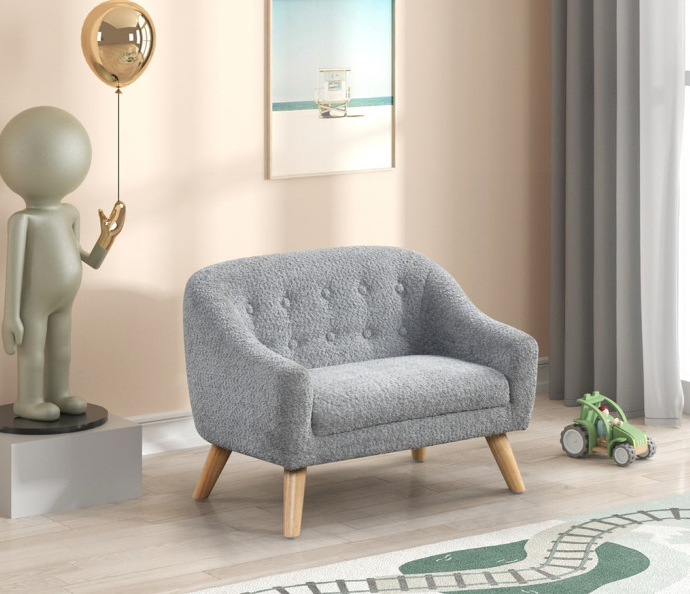 English Elm Arabella Tufted Chenille Kids Sofa Foam Seat Coil Springs Wooden Legs Playroom B2749P413204