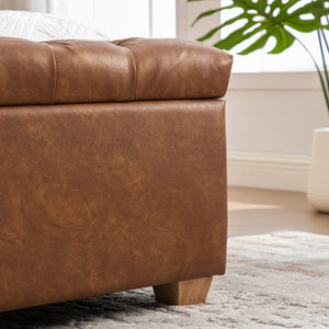 English Elm 60.2'' Chenille Tufted Flip Top Storage Bench with Rubberwood Legs for Bedroom W3118P462296