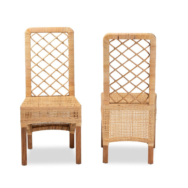 English Elm Modern Rattan Openwork Backrest Counter Stool Mahogany Frame for Kitchen Islands B2750P420423