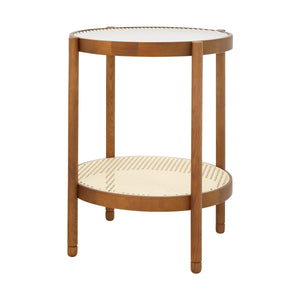 English Elm Modern Farmhouse Round Nesting Coffee Table Set – Stylish Wood & Glass Accent Tables For Living Spaces W2105P210267