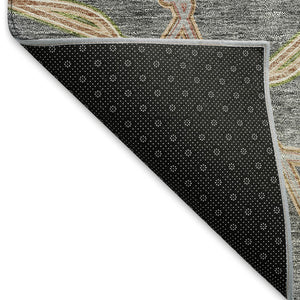 HomeRoots 9' Gray Green & Beige Geometric Washable Area Rug - UV Protected, Stain-Resistant, Durable Design 676001