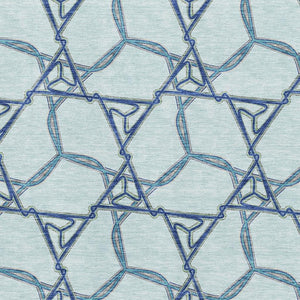 HomeRoots 5' X 8' Stylish Sky Blue Geometric Area Rug - Washable, Stain Resistant, UV Protected for Modern Homes 676016
