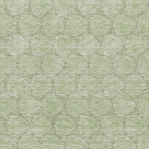 HomeRoots 5' Artichoke Green & Ivory Geometric Area Rug - Washable, UV Protected, Durable for High-Traffic Homes 676028