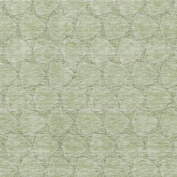 HomeRoots 9' X 12' Artichoke Green Geometric Area Rug - Washable, UV-Protected, Stain-Resistant & Soft Comfort 676031