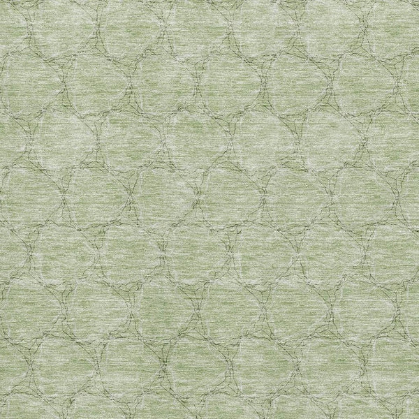 HomeRoots 10' X 14' Artichoke Green & Ivory Geometric Washable Rug - Durable, UV-Protected & Stylish Design 676032