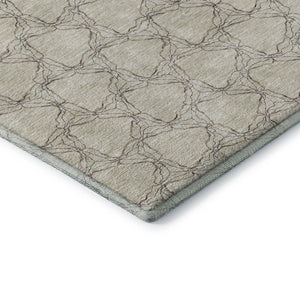 HomeRoots 9' X 12' Beige & Brown Geometric Area Rug - Washable, UV Protected, Durable & Stylish for Homes 676037