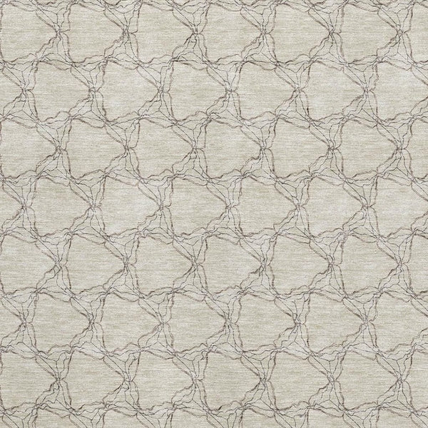 HomeRoots 9' X 12' Beige & Brown Geometric Area Rug - Washable, UV Protected, Durable & Stylish for Homes 676037