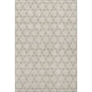 HomeRoots 9' X 12' Beige & Brown Geometric Area Rug - Washable, UV Protected, Durable & Stylish for Homes 676037