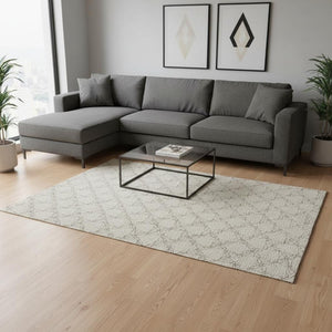 HomeRoots 10' Beige and Brown Geometric Area Rug - Washable, UV Protected, Durable for Homes with Kids & Pets 676038