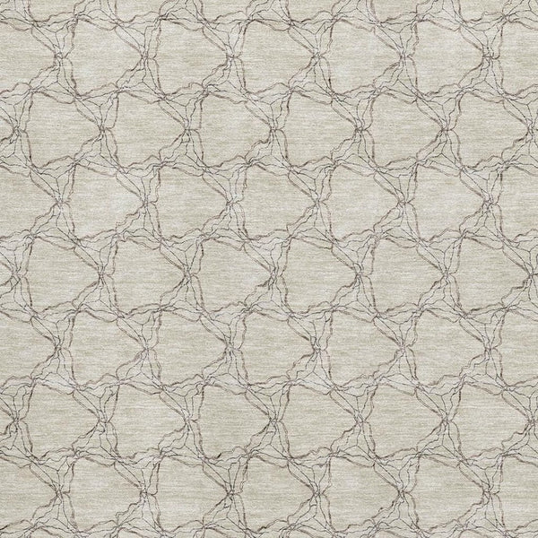 HomeRoots 10' Beige and Brown Geometric Area Rug - Washable, UV Protected, Durable for Homes with Kids & Pets 676038